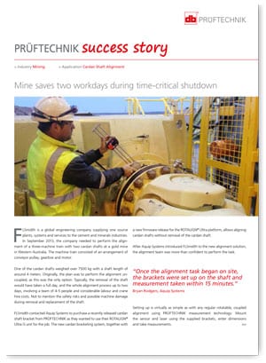Mine Saves Two days During Time-Critical Shutdown Prüftechnik Success 2 Pruftechnik Succss Stories Cardan Shaft Alignment 2