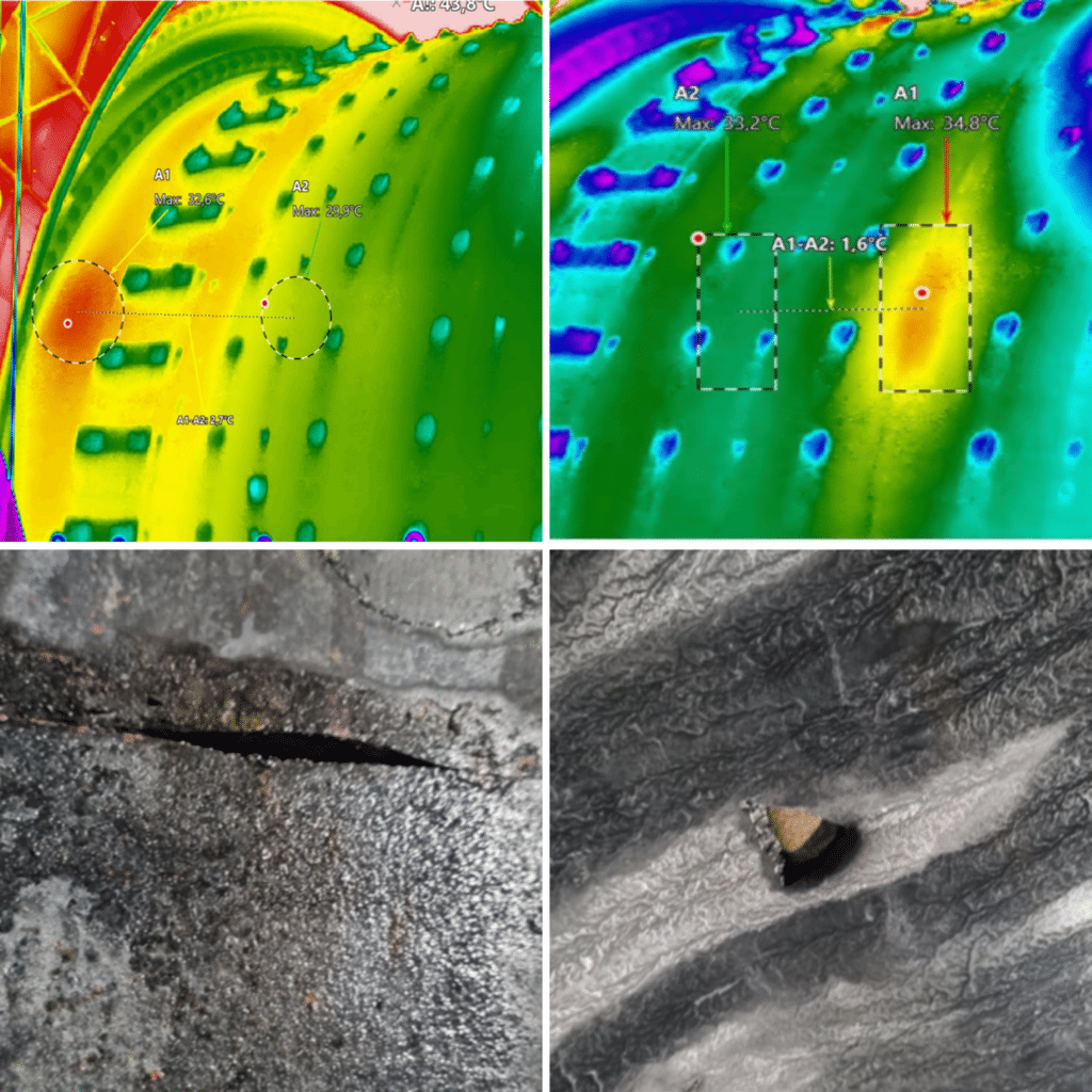 Ball Mill Monitoring Case Study: Avoiding R14.4M in Downtime with Infrared Technology 4 FLIR T540 picking up fault patterns in Ball Mill Lining
