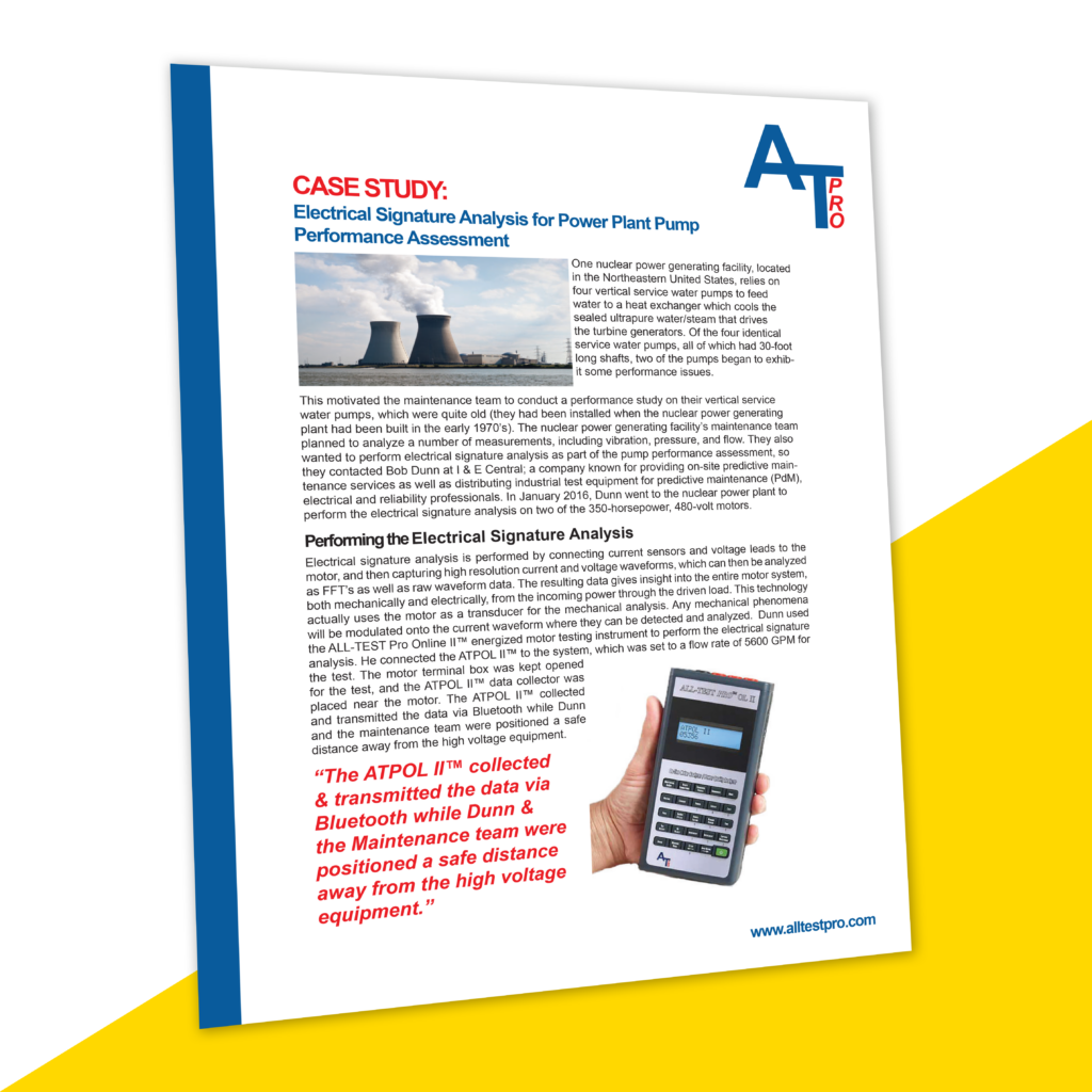Electrical Signature Analysis for Pump Performance 1 ViewArticleImage All Test Pro Power Plant Water Pump Case Study Mar26